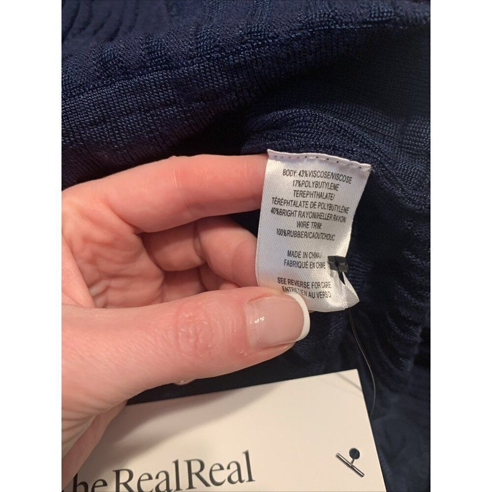 Milly New Authentic Solid Navy Blue Knit Short Sl… - image 8